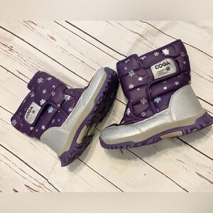 Coga Girls Winter Snow Boots Faux Fur Lined Quilted Snowflake Purple 36 US 4